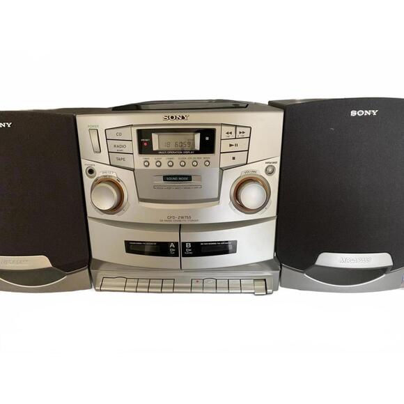 Sony CFD-ZW755 CD/Radio/Cassette Boombox VTG Cassette Player W/Remote Tested - Picture 3 of 8